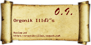 Orgonik Illés névjegykártya